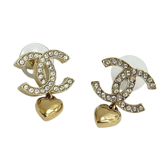 CHANEL Gold Logo Earrings - Picture 3 of 5